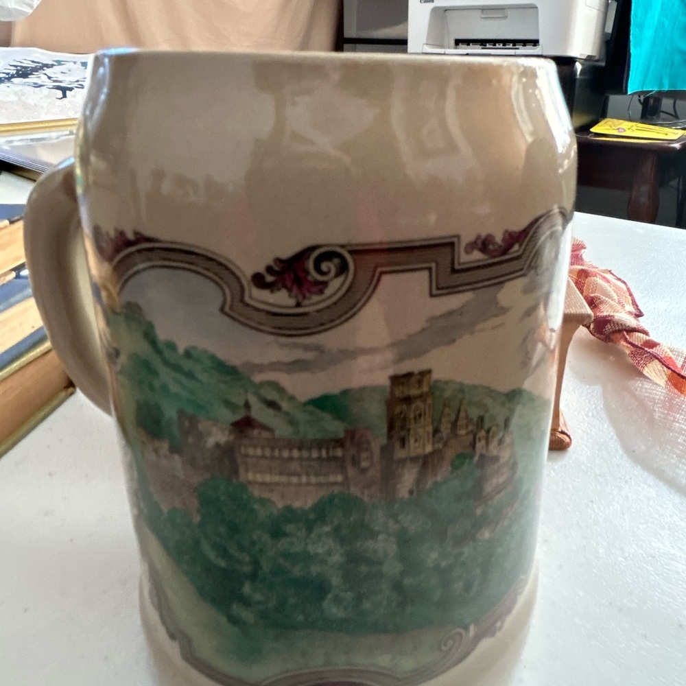 Vintage Ceramic Beer Mug, Marked Heidelberg and W. Germany